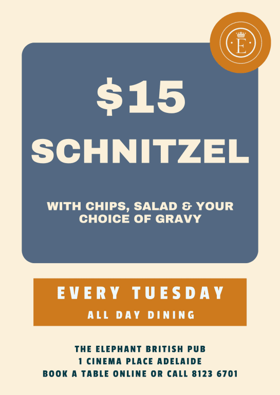 $15 Tuesday Schnitzel